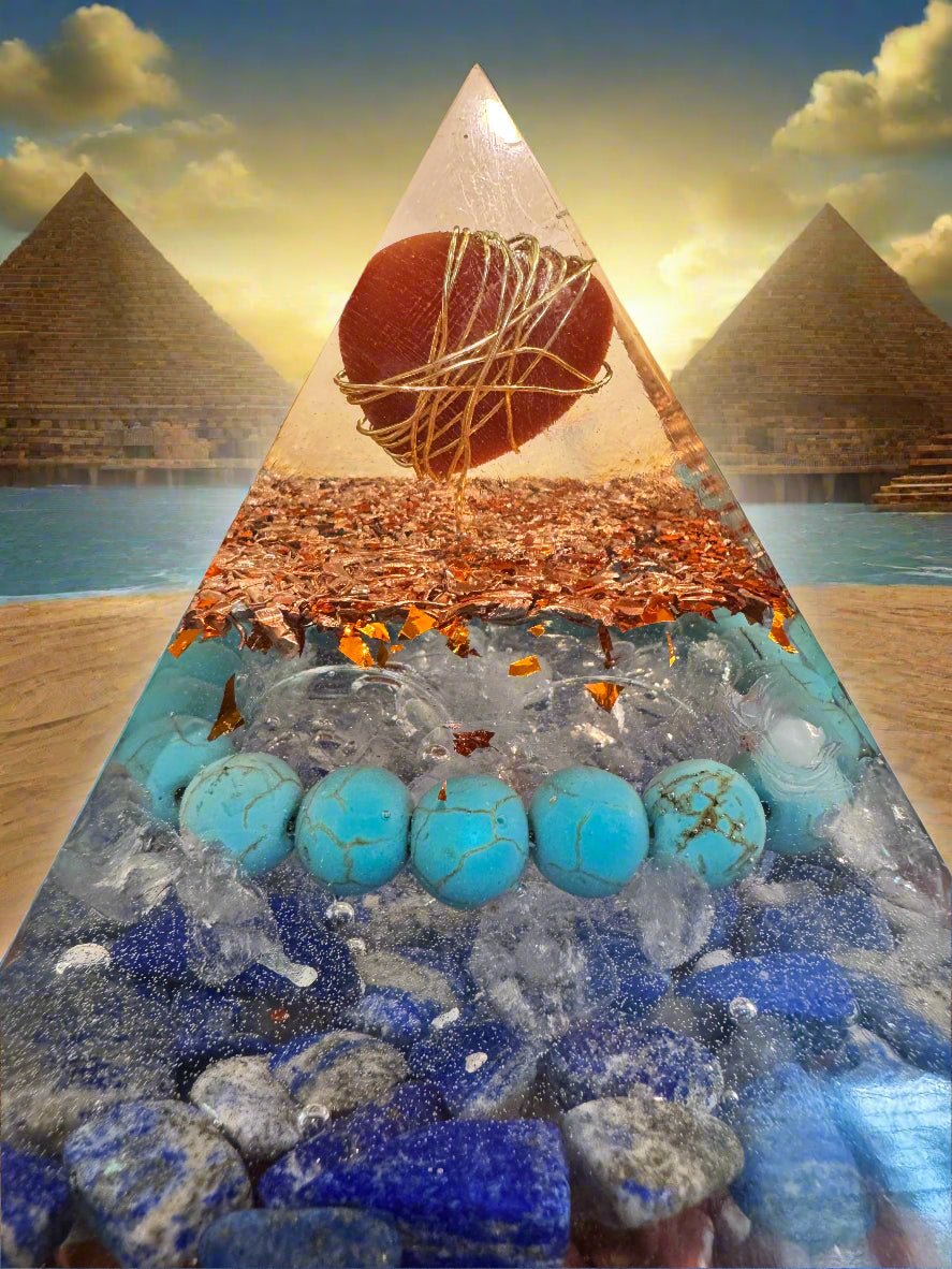XL Ancient Egypt "Goddess Isis" Orgonite Pyramid