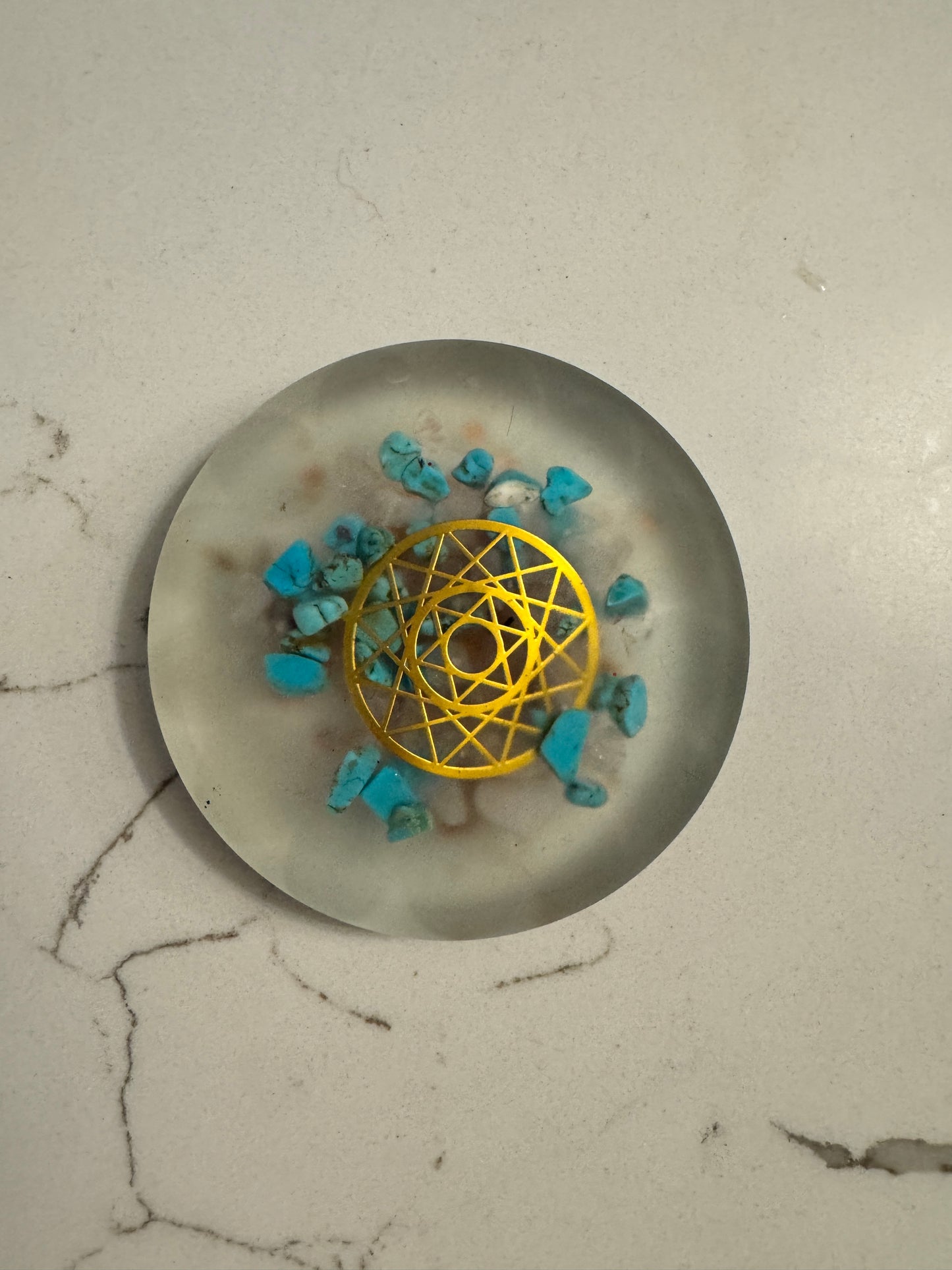 Orgonite Turquoise Coaster
