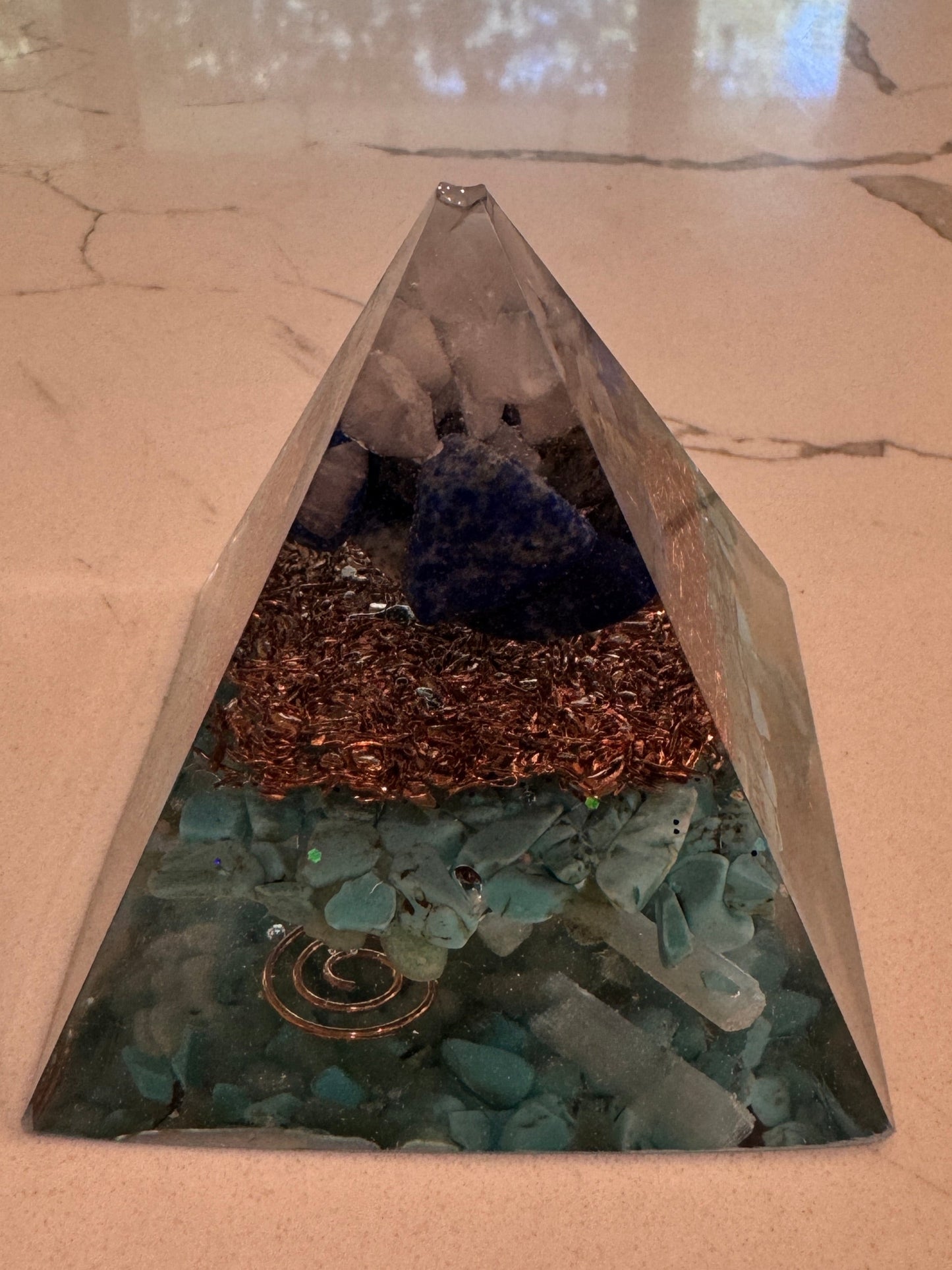 Large Orgonite Throat Chakra "Speak Your Truth" Pyramid