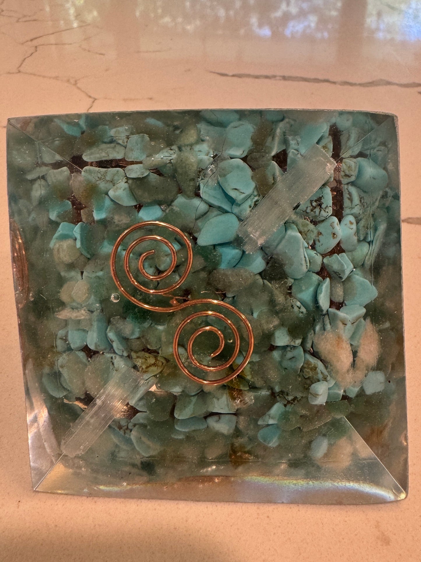 Large Orgonite Throat Chakra "Speak Your Truth" Pyramid