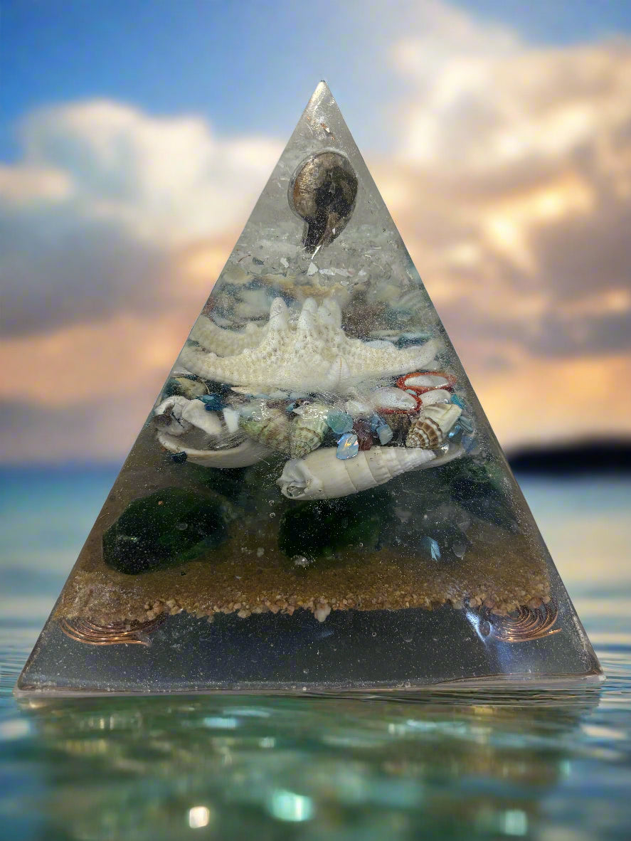 XL Atlantis Seashell Orgonite Pyramid