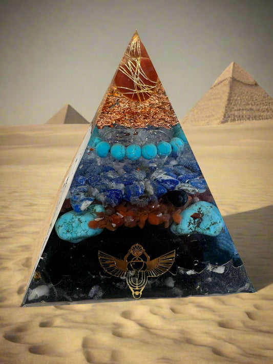 XL Ancient Egypt "Goddess Isis" Orgonite Pyramid