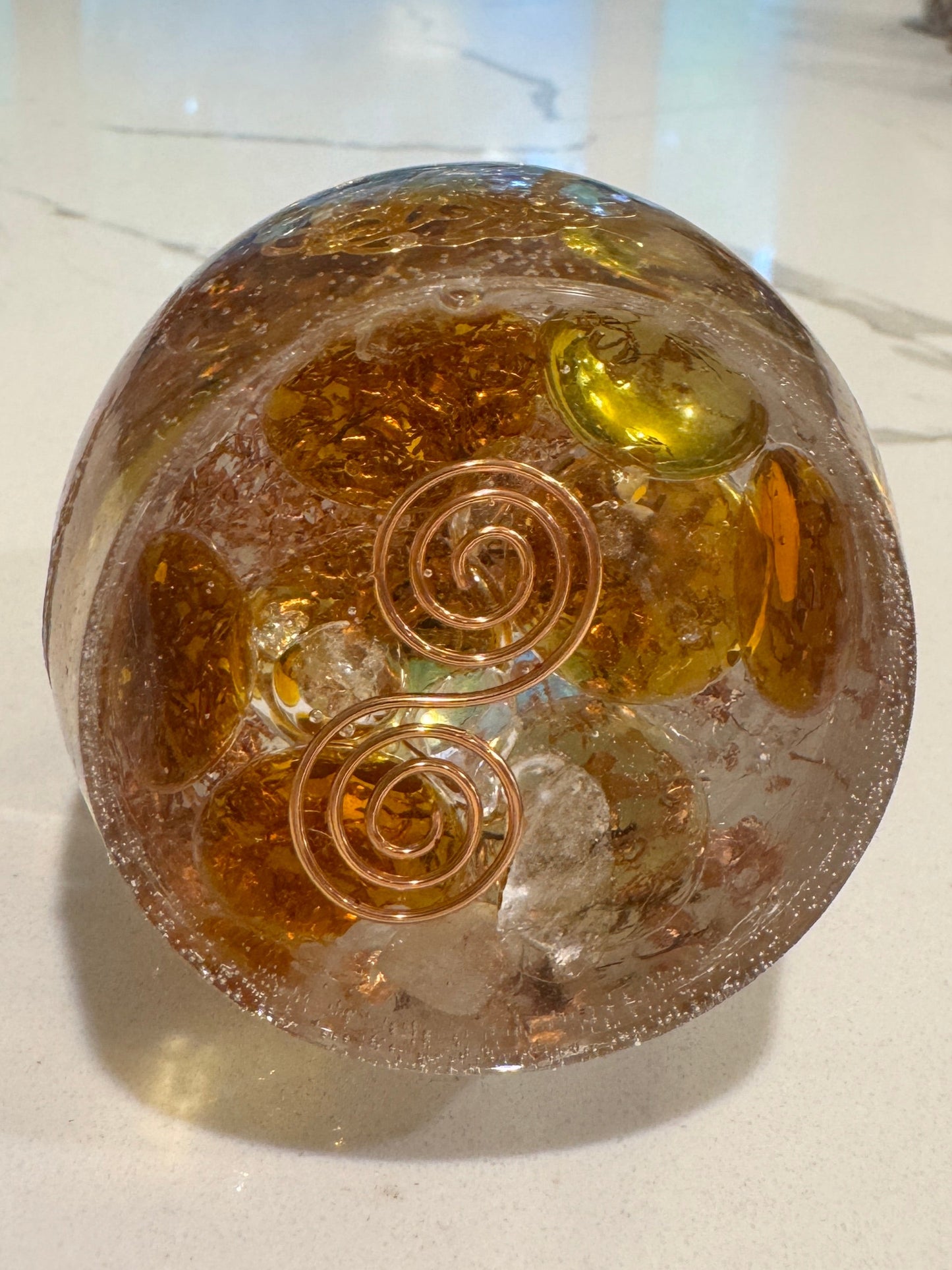 Medium Orgonite Protective Egg with Ba-Gua