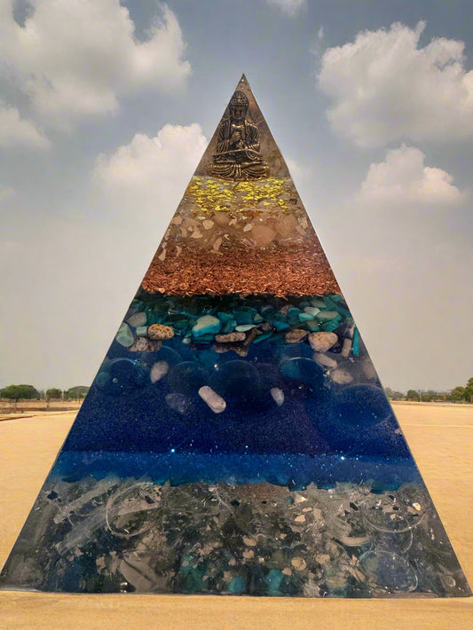 XL Deep Blue "Speak your Truth" Throat Chakra Orgonite Pyramid