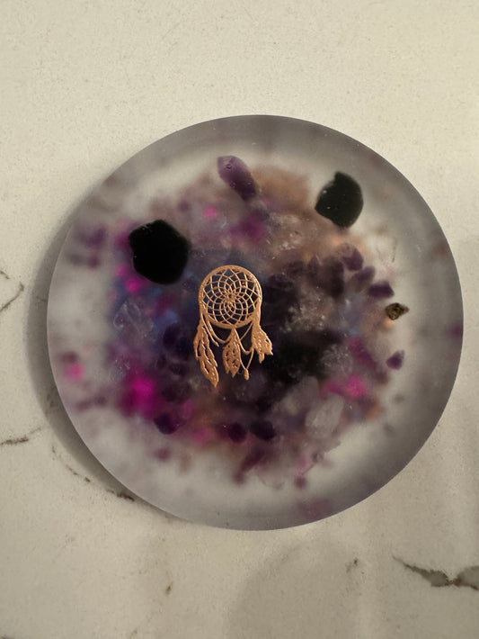 Orgonite Dreamcatcher Crown Chakra Coaster