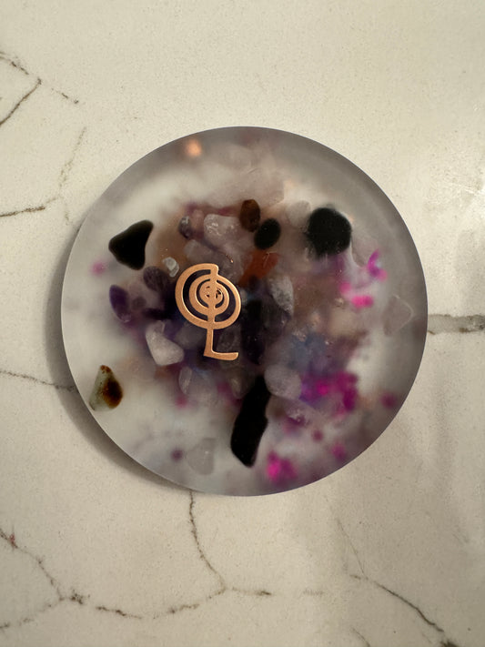 Orgonite Protective Crown Chakra Coaster