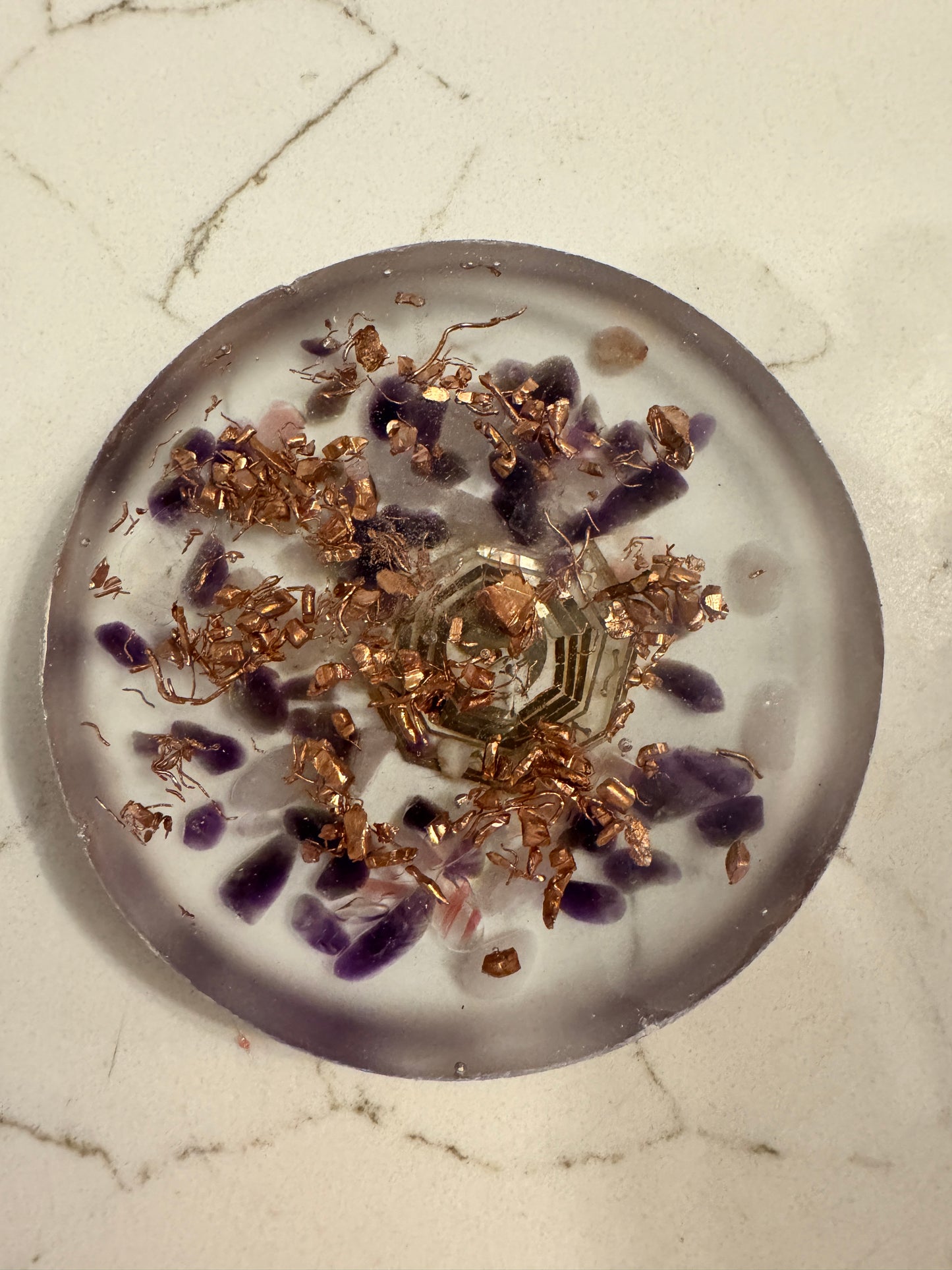 Orgonite Amethyst Coaster