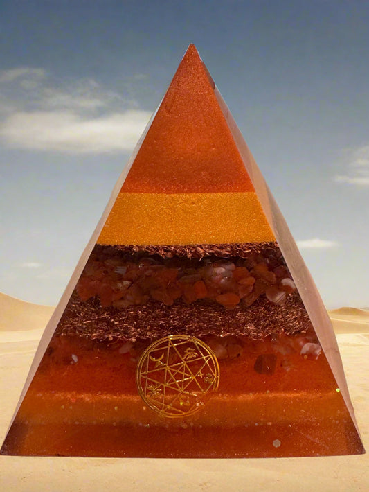 XL Sacral Chakra Creativity and Life Force Energy Pyramid