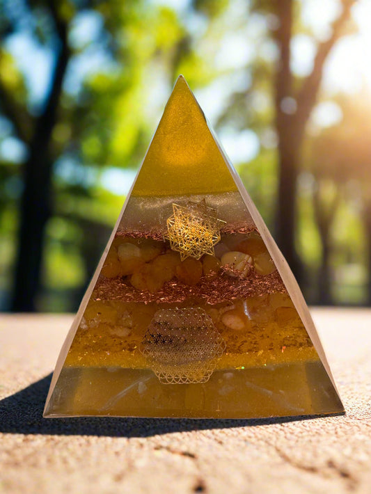 XL Solar Plexus Power and Abundance Pyramid with Citrine
