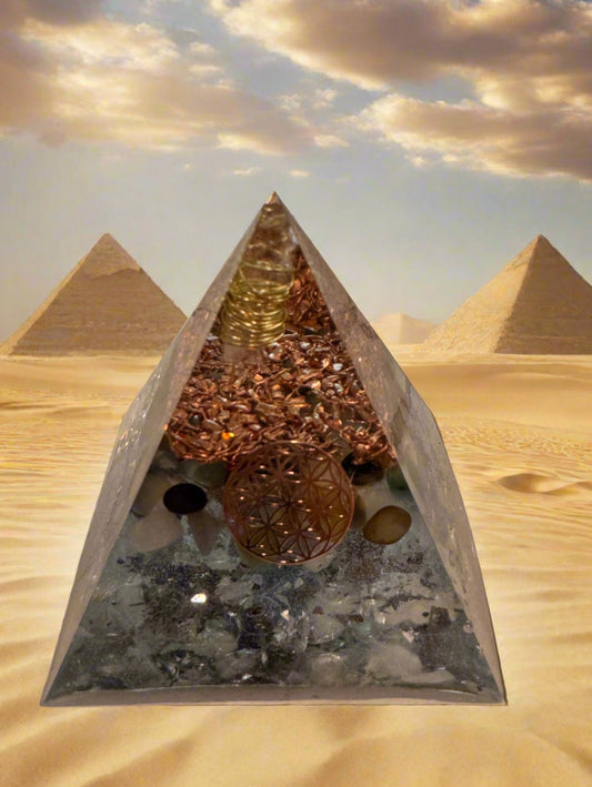 Large Orgonite Multi-Gem Pyramid