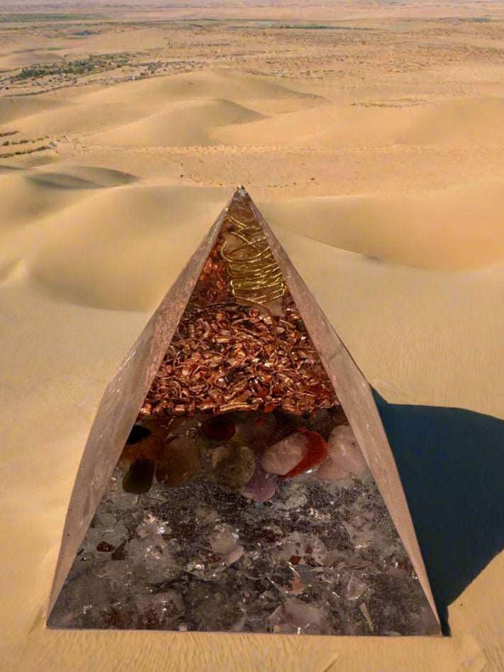 Large Orgonite Multi-Gem Pyramid