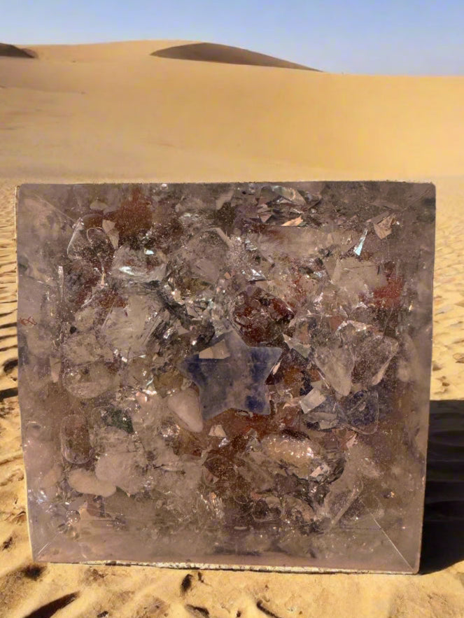 Large Orgonite Multi-Gem Pyramid