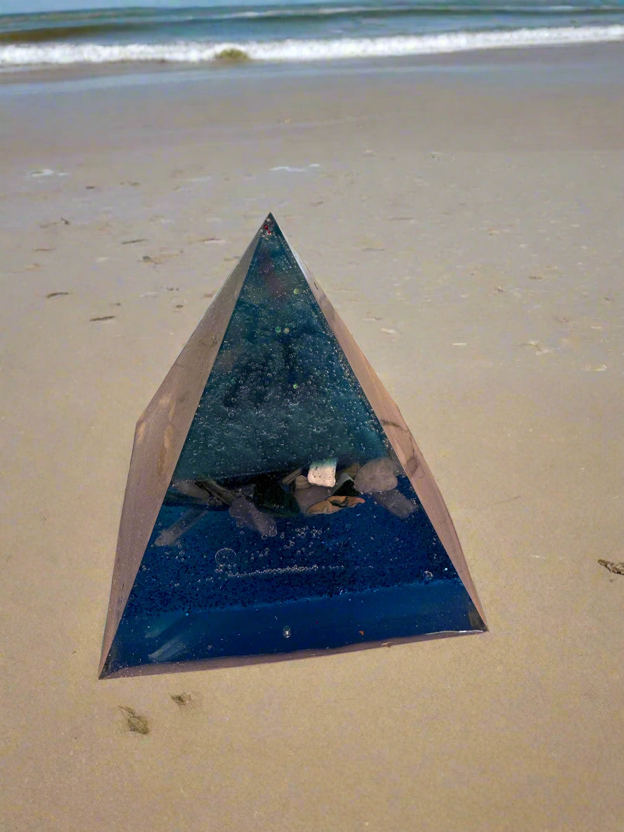 Large Orgonite Throat Chakra "Speak Your Truth" Pyramid