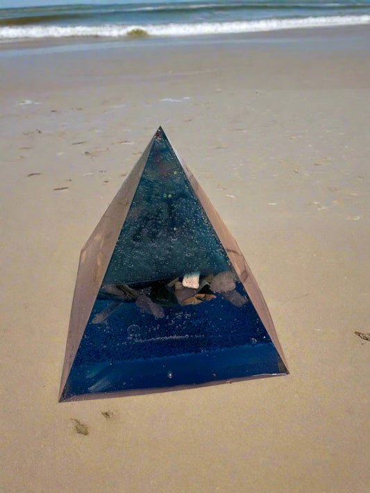 Large Orgonite Throat Chakra "Speak Your Truth" Pyramid