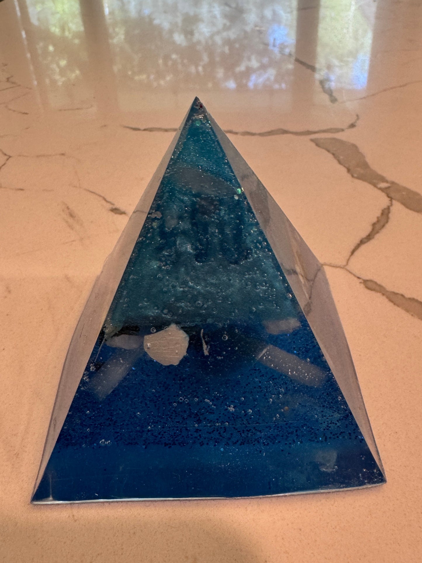 Large Orgonite Throat Chakra "Speak Your Truth" Pyramid