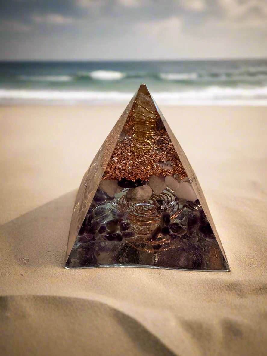 Large Orgonite Crown Chakra Pyramid
