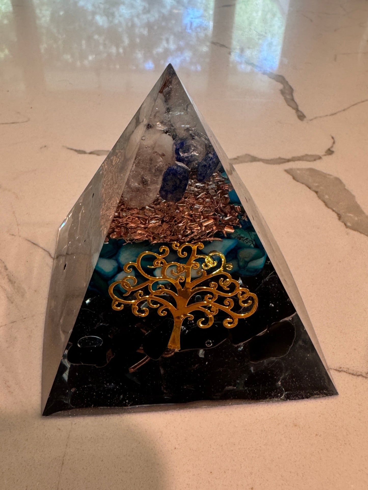 Large Orgonite Throat Chakra Pyramid