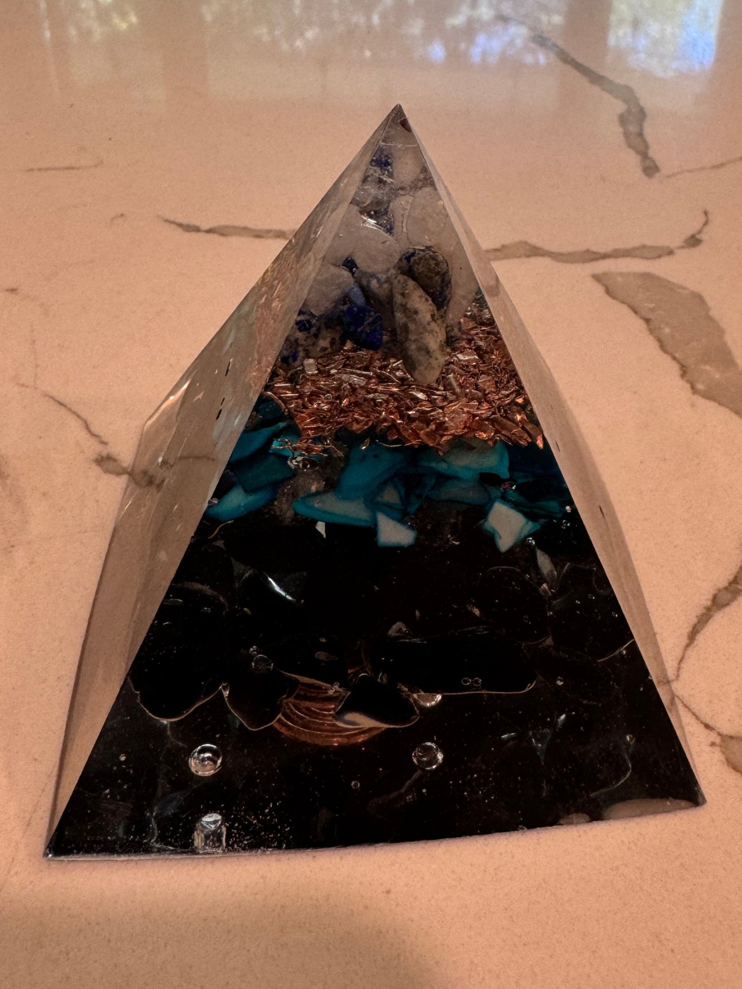 Large Orgonite Throat Chakra Pyramid