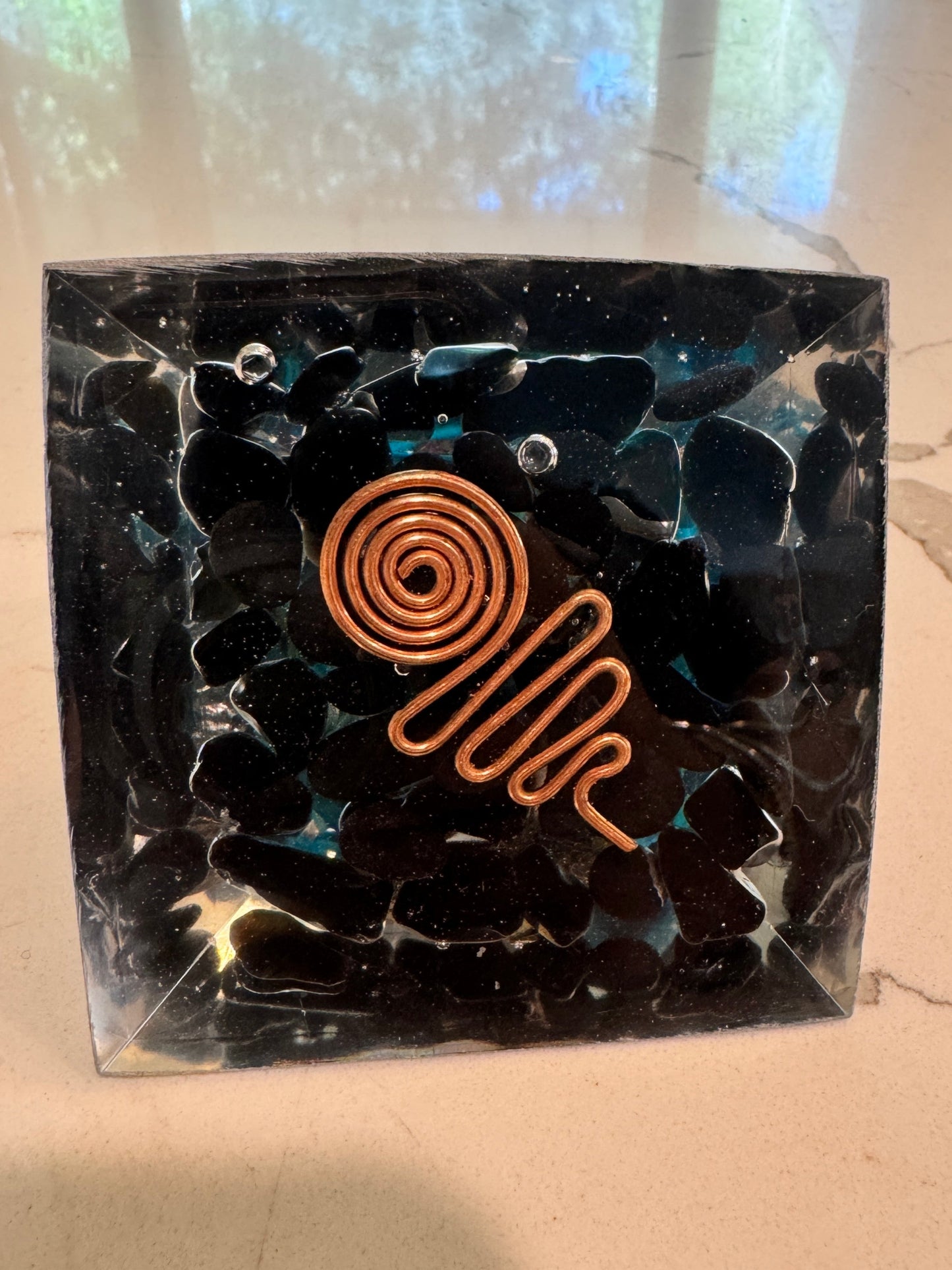 Large Orgonite Throat Chakra Pyramid