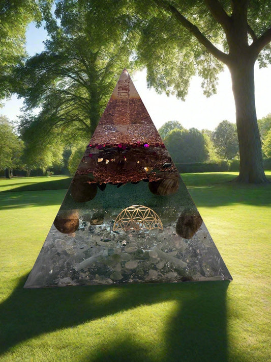 XL Solar Plexus Power and Abundance Pyramid with Jade and Labradorite
