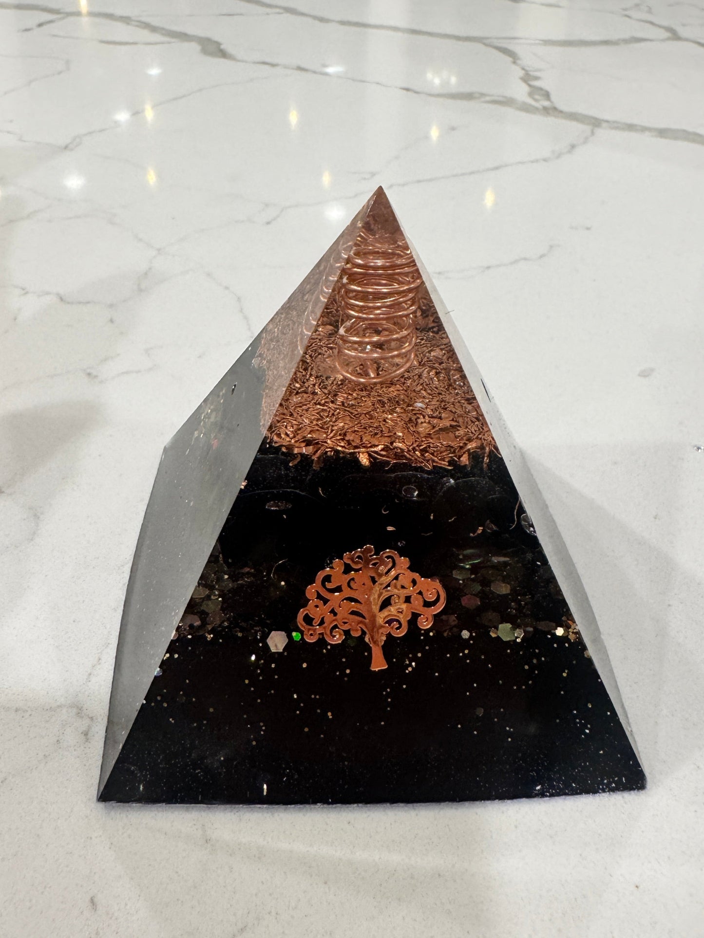 Large Orgonite Protective Pyramid with Black Tourmaline