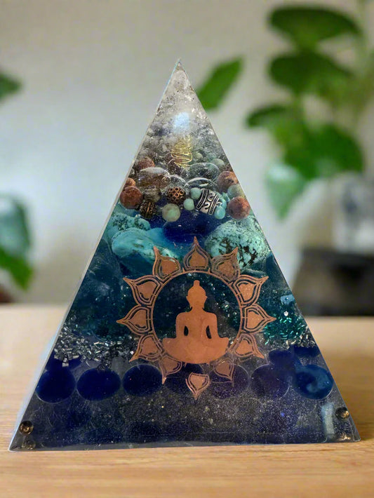 XL Turquoise "Speak your Truth" Orgonite Pyramid