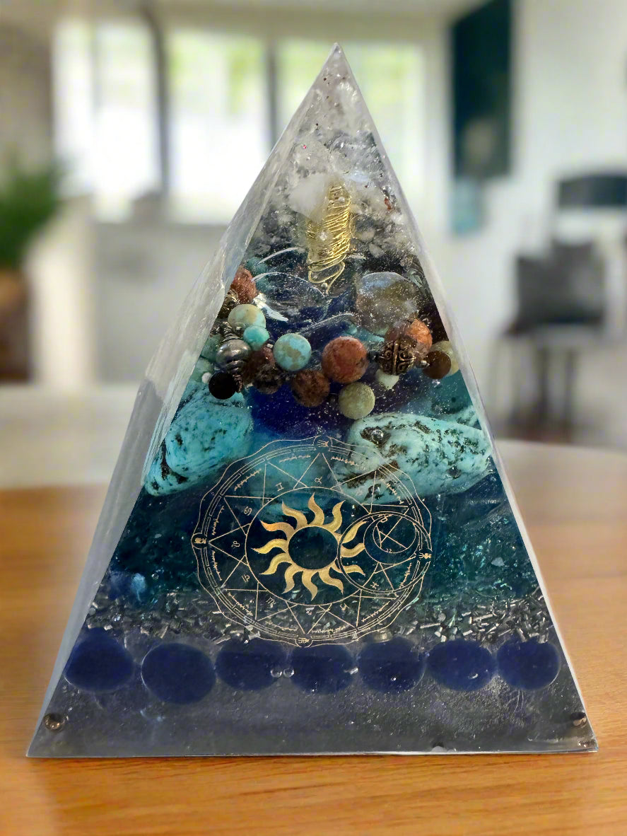 XL Turquoise "Speak your Truth" Orgonite Pyramid