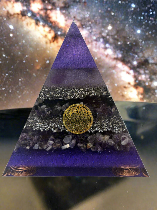 XL Purple Crown Chakra Orgonite Pyramid