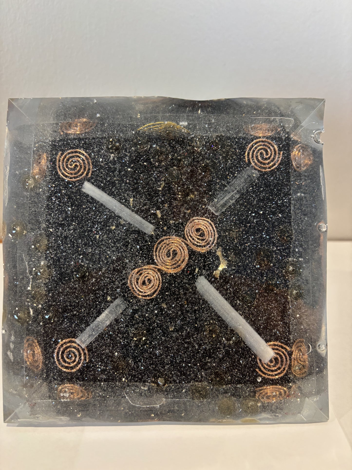 XL Black & Gold Protective Orgonite Pyramid