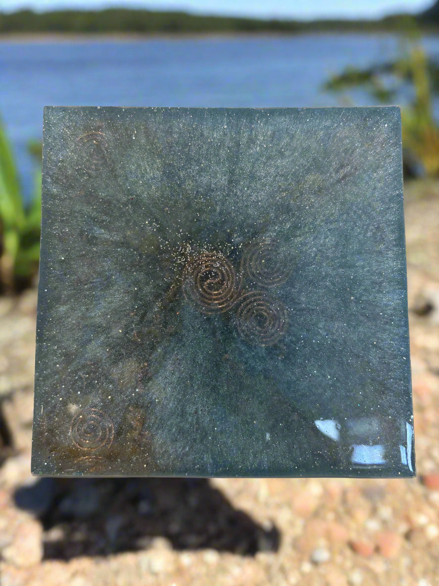 XL Blue Orgonite Pyramid