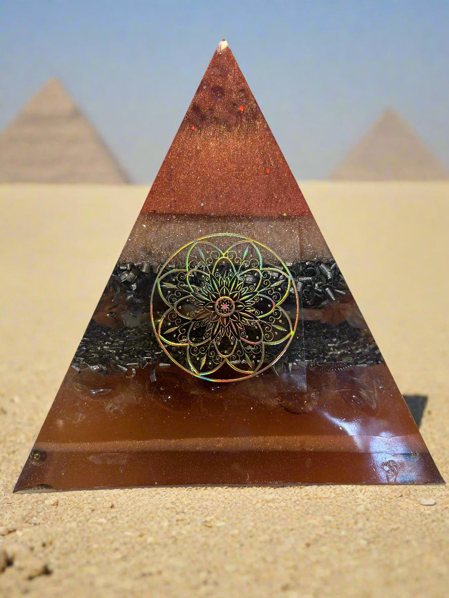 XL Orange Sacral Healing Orgonite Pyramid